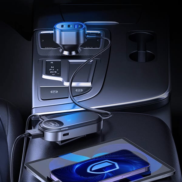3mk Double Car Charger 135W PD QC PPS USB 2A4C musta ja harmaa