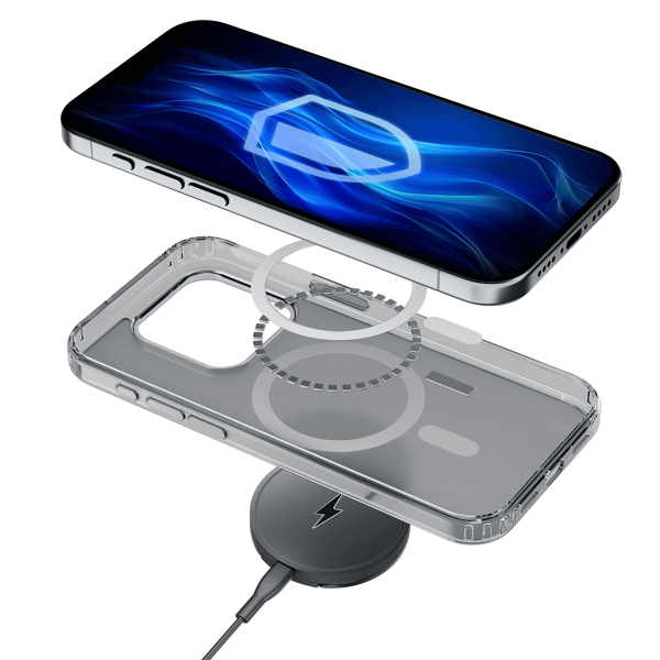 Apple iPhone 15 Pro valkoinen silikonikotelo 3mk Frosty MagCase