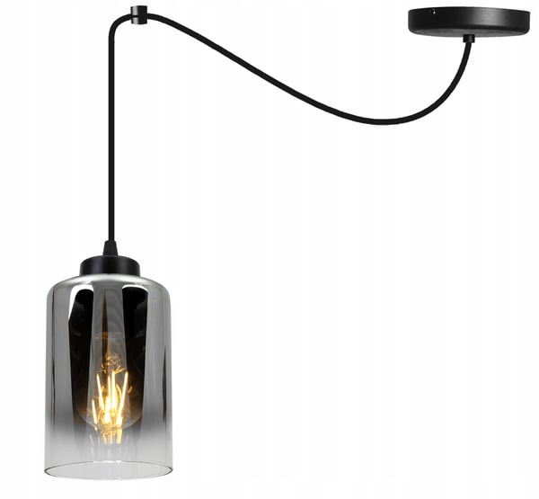 Loftlampe, hængende lysekrone, loftslampe, elegante grafitglaslamper