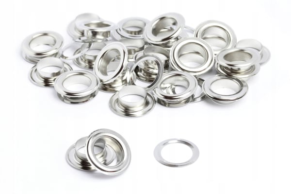 Ruostumattomasta teräksestä valmistetut silmukat 14 mm, 50 sarjaa, hopea