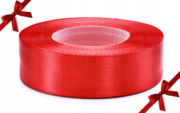 Punainen satiinikoristenauha 6 mm