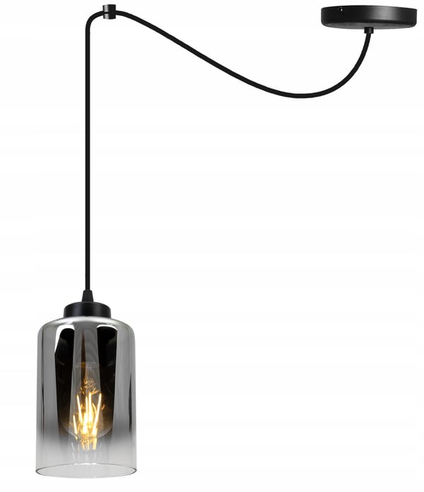 Loftlampe, hængende lysekrone, loftslampe, elegante grafitglaslamper