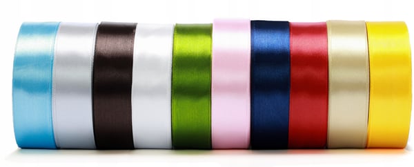 Satiininauhasetti, 10 rullaa 6 mm:n nauhaa