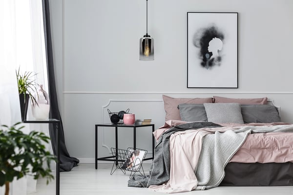 Loftlampe, hængende lysekrone, loftslampe, elegante grafitglaslamper