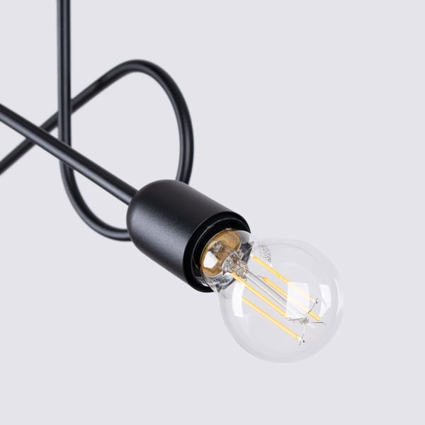 Sollux Lighting Loop taklampa svart 2xE27 15W vardagsrum hall