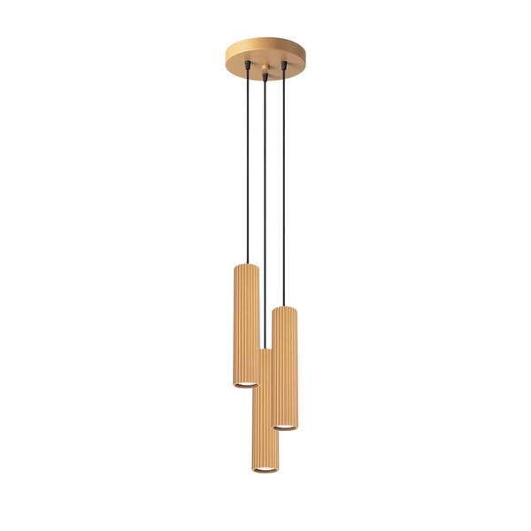 Sollux Lighting KARBON modern rund guldfärgad pendellampa Ø20cm 3xGU10 10W