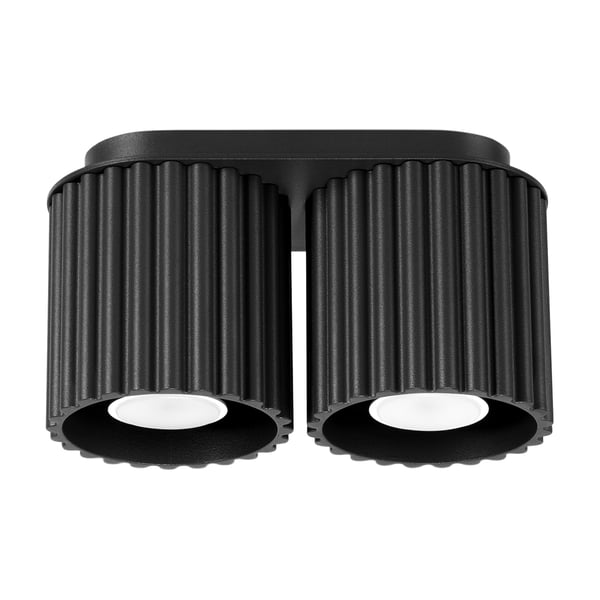Moderni musta soikea kattovalaisin 21 cm uritettu spot-lamppu 2xGU10 10W aura Sollux Lighting