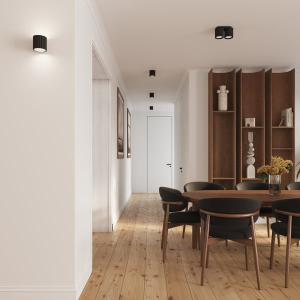 Moderni musta soikea kattovalaisin 21 cm uritettu spot-lamppu 2xGU10 10W aura Sollux Lighting