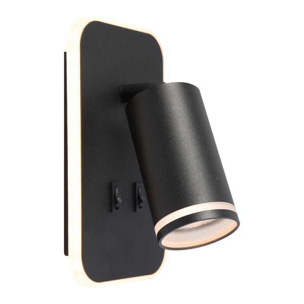 Milagro PIPE modern vägglampa rörlig svart GU10 10W LED 6W läsning
