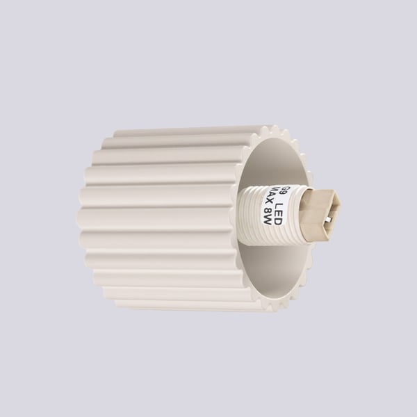 Moderne beige væglampe med rillet glas og hvid kugle til badeværelse eller entré 1xG9 8W IP44 halo Sollux Lighting