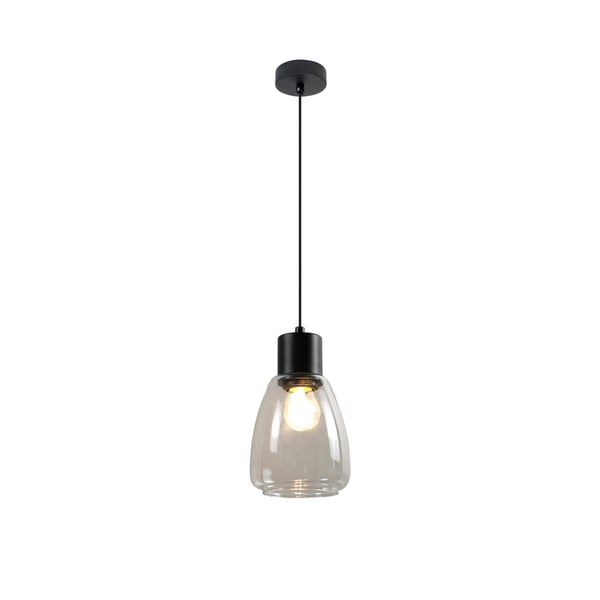 Musta riippuvalaisin, kirkas lasivarjostin, moldo, 1xE27, 40W, CA31-35066, Candellux Musta riippuvalaisin, kirkas lasivarjostin, moldo, 1xE27, 40W, CA31-35066, Candellux
