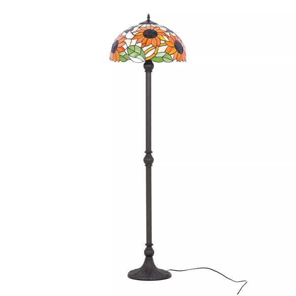 Kaja golvlampa i färgat glas solrosor 2xE27 20W Kaja golvlampa i färgat glas solrosor 2xE27 20W