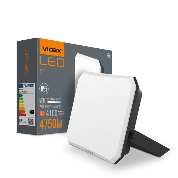 Halogeenivalonheitin 50W neutraali valo 5000K 4750lm IP65 valonheitin Videx
