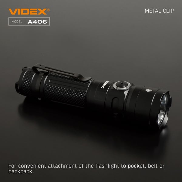 Videx taktisk LED-ficklampa 20W 4000 lm 180 timmar IP68 200 m räckvidd