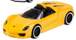 PGP Majorette Biler 7cm Metal Porsche 918 Spyder GUL