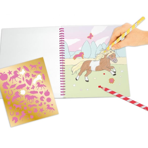 Miss Melody hobby Hest Heste Hestebog Colouring Book Farvelægning
