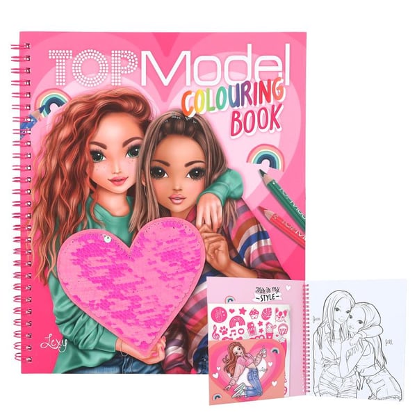 Top Model malebog Colouring Book pailletter Lexy Fergie Pink He