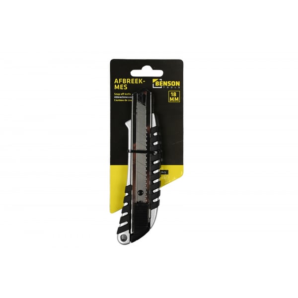 Benson Työveitsi Katkoteräveitsi 16cm metalli Musta/hopea 18mm terä