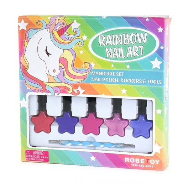 Rainbow Nail Art Kit negle Neglelak Sæt med klistermærker 32362 Rainbow Nail Art Kit negle Neglelak Sæt med klistermærker 32362