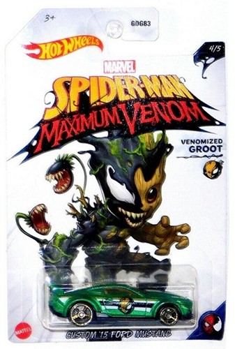 Hot Wheels Biler metal 7cm Marvel Spider-man Groot Grøn 4/