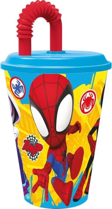 Lelut Hämähäkkimies Spiderman 15080 SPIDEY Muki pillillä 430ml