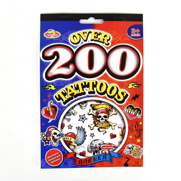 Lelutatuoinnit Yli 200 kpl Merirosvo Pääkallot ym.