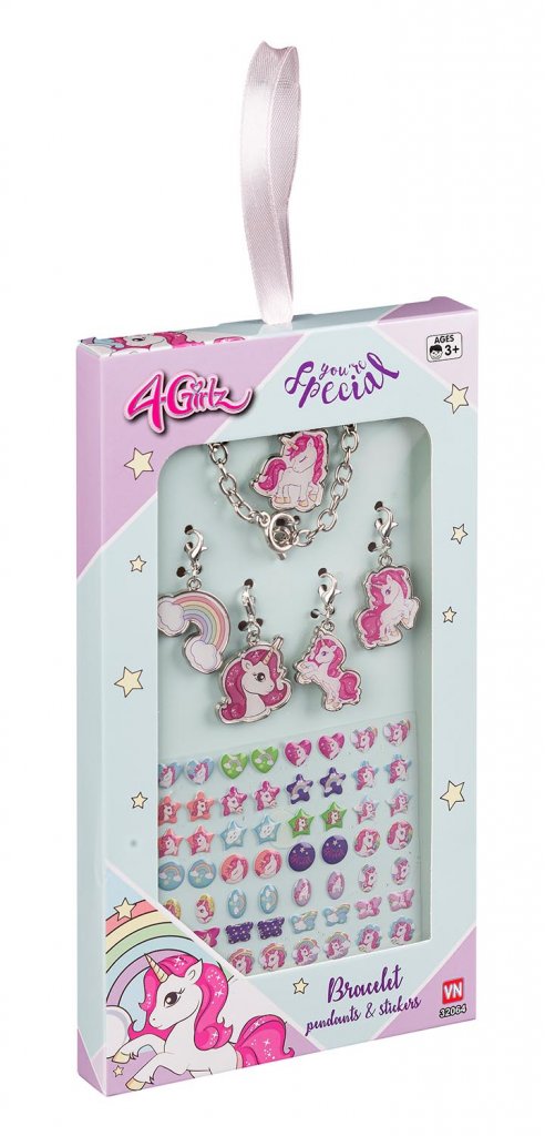VN Legetøj 32064 4Girls Armbånd NEGLE STICKERS Enhjørning Sæt