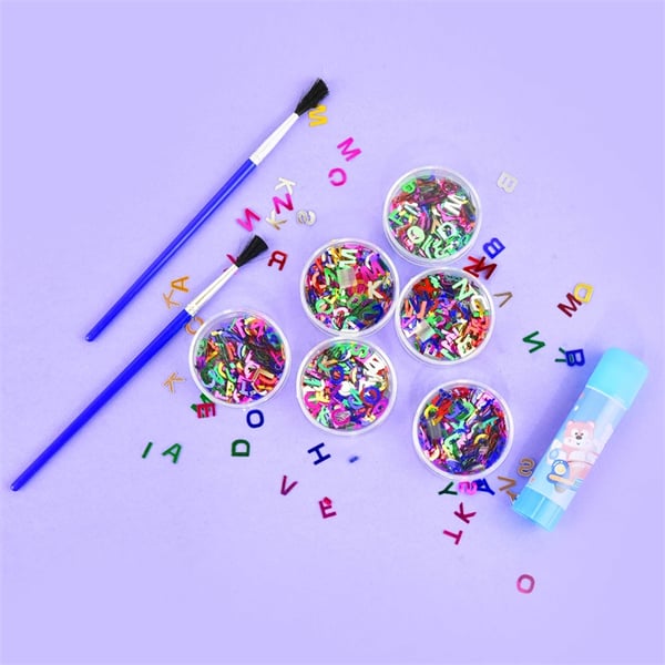 Lelut Askartelu Robetoy 22644 GLITTER Aakkoset Kirjaimet liimalla