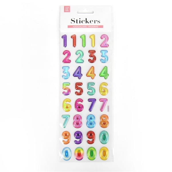 Lelut 51068 Askartelulelut Tarrat 33kpl Värilliset 3D-numerot