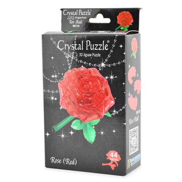 Robetoy Crystal Kristall Palapeli Palapeli 3D PUNAINEN Ruusu Ruusu 44 palaa