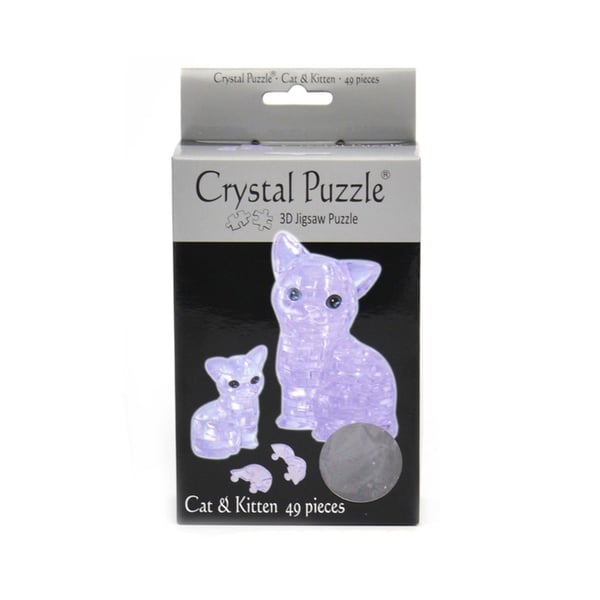 Robetoy Crystal Puzzle 3D-puslespil Kat Lilla/Trans 49 brikker
