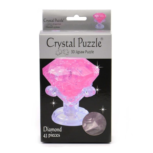 Crystal Puzzle Palapeli 3D Vaaleanpunainen Timantti Pink Diamond 43kpl paloja