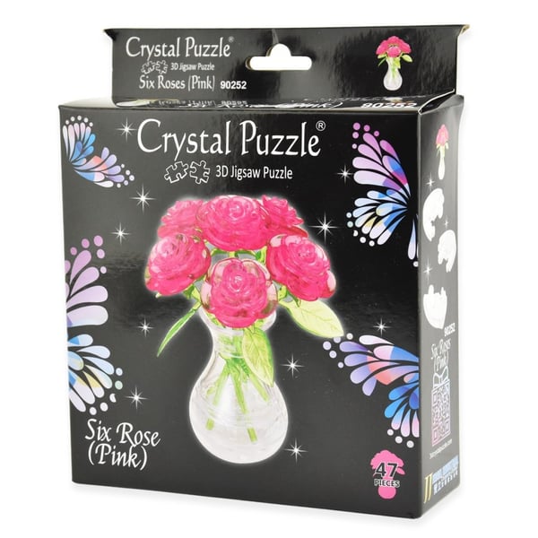 Robetoy Crystal Krystal Puslespil 3D Seks ROSA roser roses 4