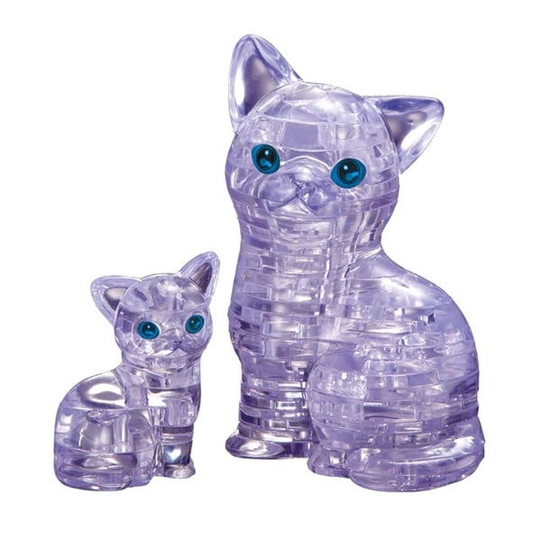 Robetoy Crystal Puzzle 3D-puslespil Kat Lilla/Trans 49 brikker