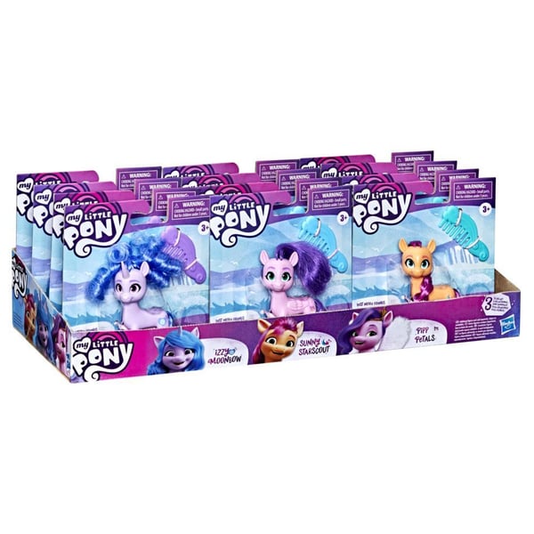 Hasbro My Little Pony -elokuvahahmo 10 cm, oranssi Sunny, 6 kpl