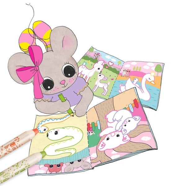 Motto House Of Mouse Hobby Malebog Glitterbog Glitterbog Rosa