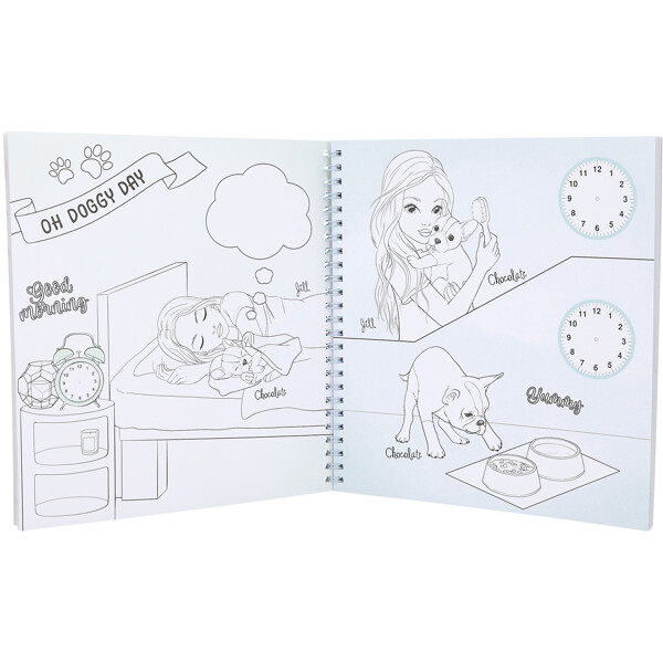 Top Model Topmodel Pyssel bok Doggy Hundar 4 in 1 med stickers L