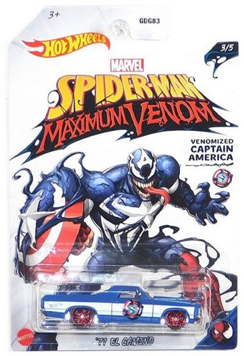 Hot Wheels Cars Bilar metall 7cm Marvel Spider-man Captain Ameri