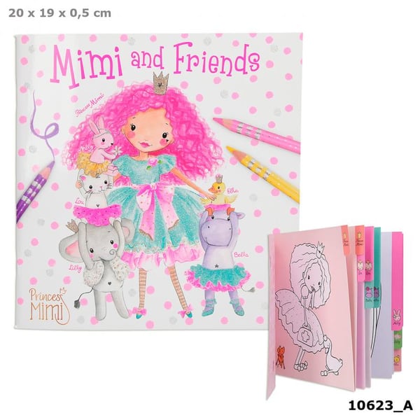 Askartelukirja maalaa piirrä Princess Mimi and Friends Värityskirja Vaaleanpunainen/Valkoinen
