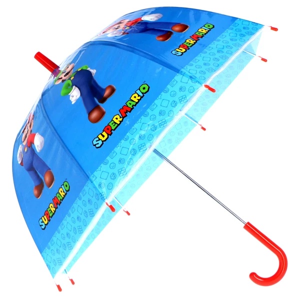 Super Mario Sateenvarjo Umbrella 70cm pitkä Sininen 46cm halkaisija