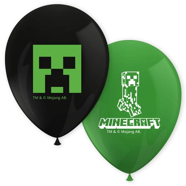 MINECRAFT Ilmapallot Balloons 2226 Creeper 8-pakkaus 30cm