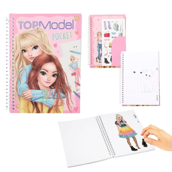 Top Model Topmodel Hobbybog Lomme POCKET med klistermærker Louise & L