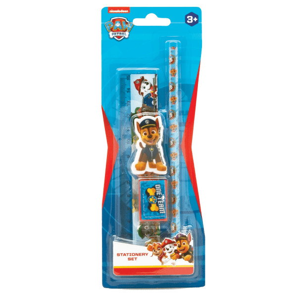 Nickelodeon Paw Patrol Hobbysæt Skrivesæt 4 dele blyant lineal mm
