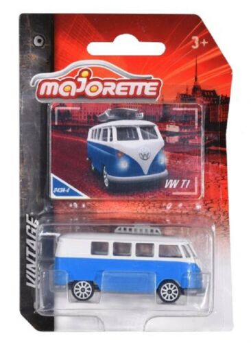 Majorette Cars autot metalli Vintage 8cm VW T1 Volkswagen Bussi Sininen