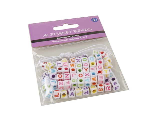 Leksaker Pyssel Pärlor Alfabetspärlor Bokstavspärlor Beads 100st