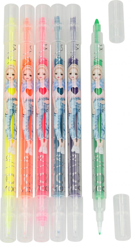 TOP Model Farveblyanter Highlighter Fineliner NEON DUO 6-pak