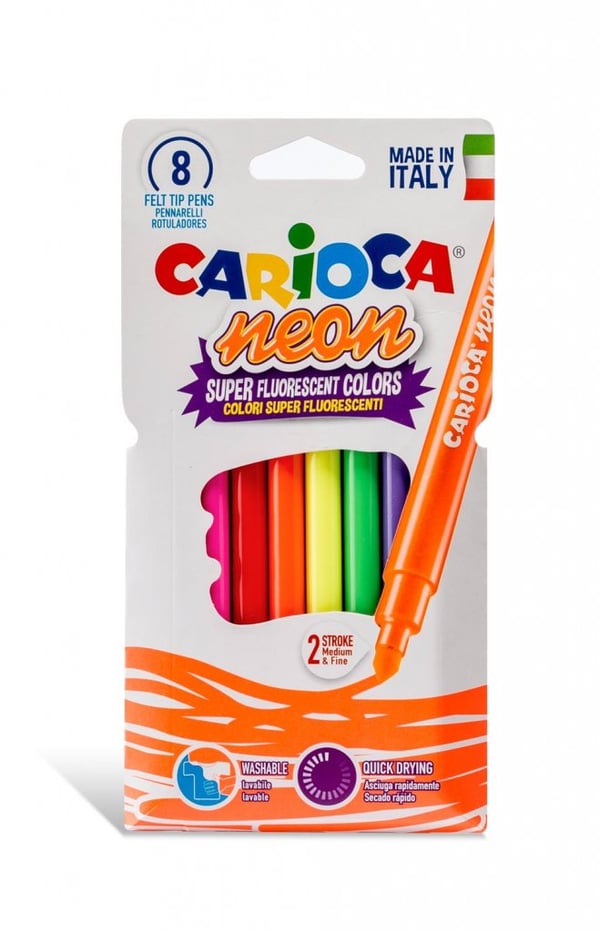 VN Leksaker Carioca Askartelukynät 8kpl NEON Huopakynät