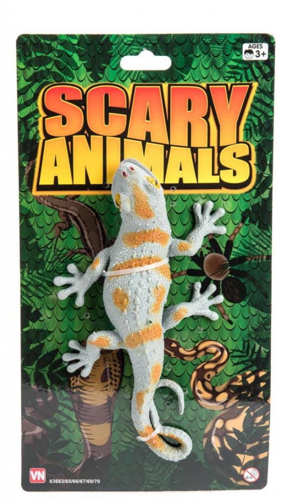 Vn Lek Scary Animals Eläin Lisko Pehmeä & Joustava - Harmaa