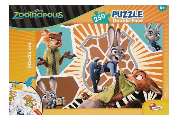 Disney Zootropolis -palapeli 250 palaa 35 x 50 cm + maalattava kuva
