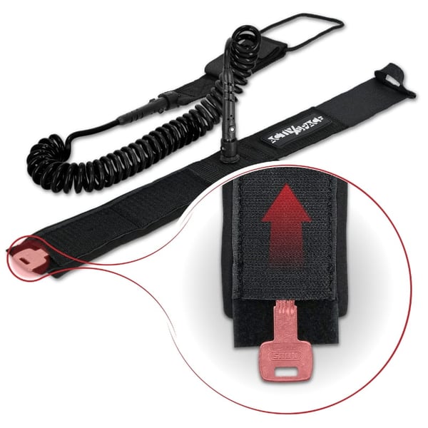 Sikkerhedsline til SUP board 3m line - sort